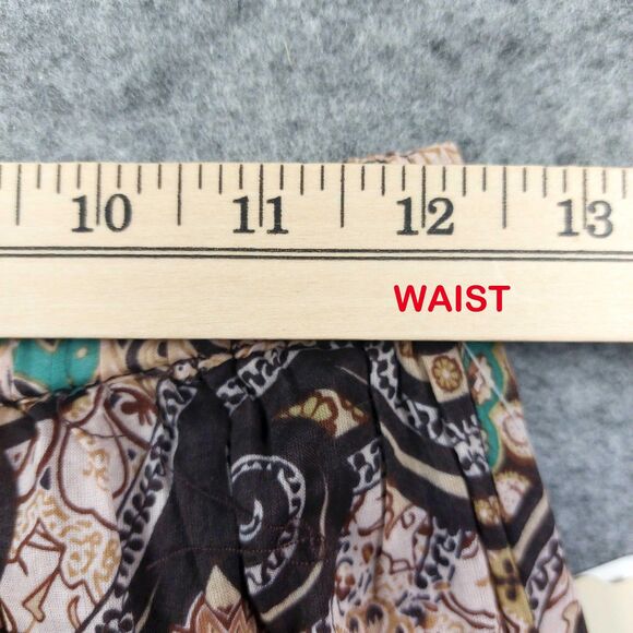 Reba Skirt Womens Small Brown Paisley Sequin Maxi Boho Lined Tiered Cotton - Picture 4 of 11